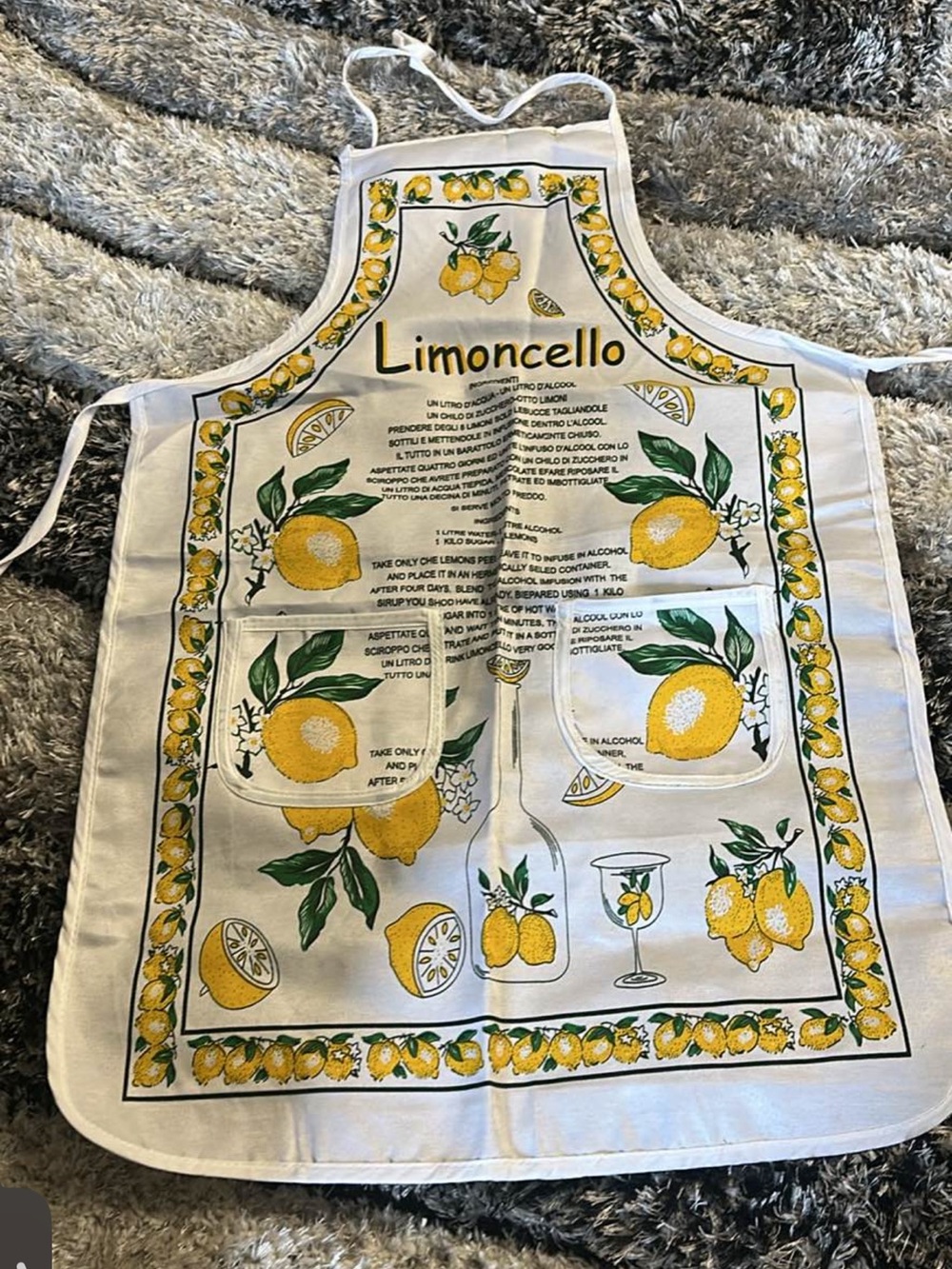From Italy Limoncello Lemon Print Kitchen Apron